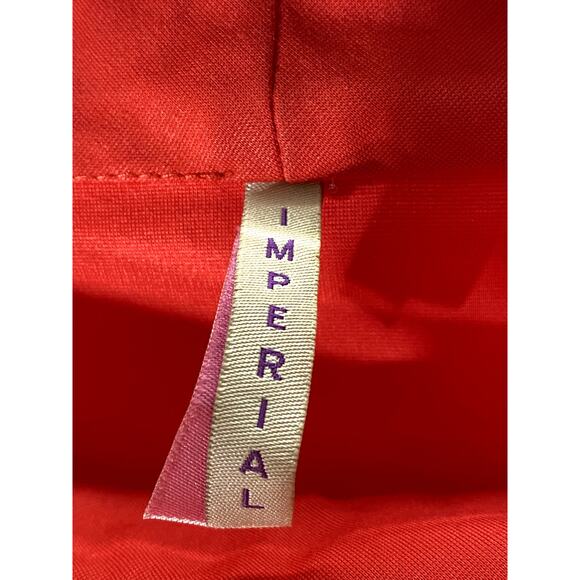 IMPERIAL Women's Red Solid Boatneck Short Sleeve Hi-Lo Hem Top SZ M - Picture 9 of 10